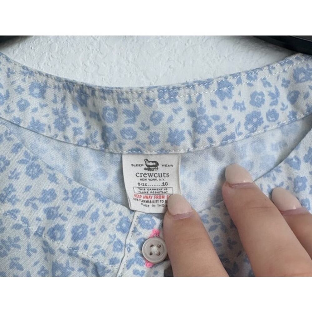 Crewcuts Sleepwear Girls Blue Floral Cottage Ditsy Night Gown Size 10 - Picture 4 of 4